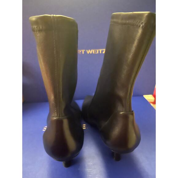 NEW Stuart Weitzman Naomi 50mm Bootie Size 7.5 Black Leather Women Retail $650 - Picture 8 of 11